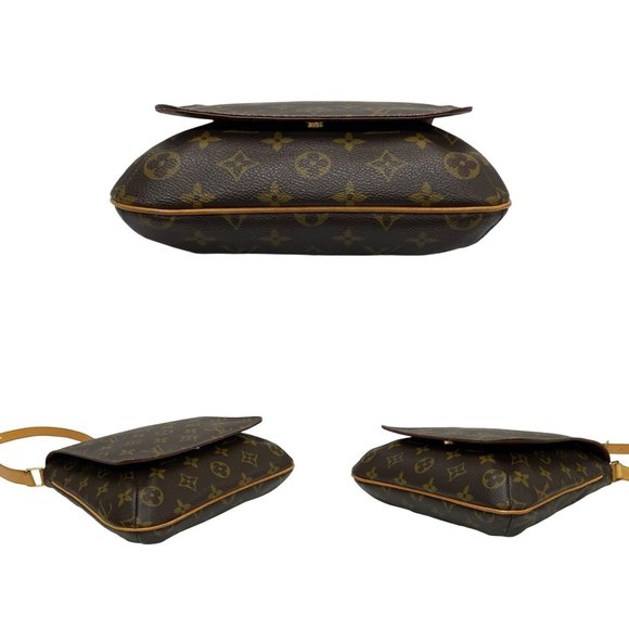 LOUIS VUITTON Brown Monogram Leather Pochette Shoulder Bag - Picture 6 of 9